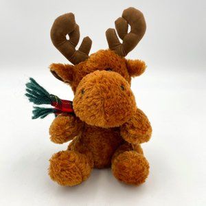 Christmas Holiday Reindeer Plush A&A Company 6" Stuffed Animal Toy Plaid Scarf